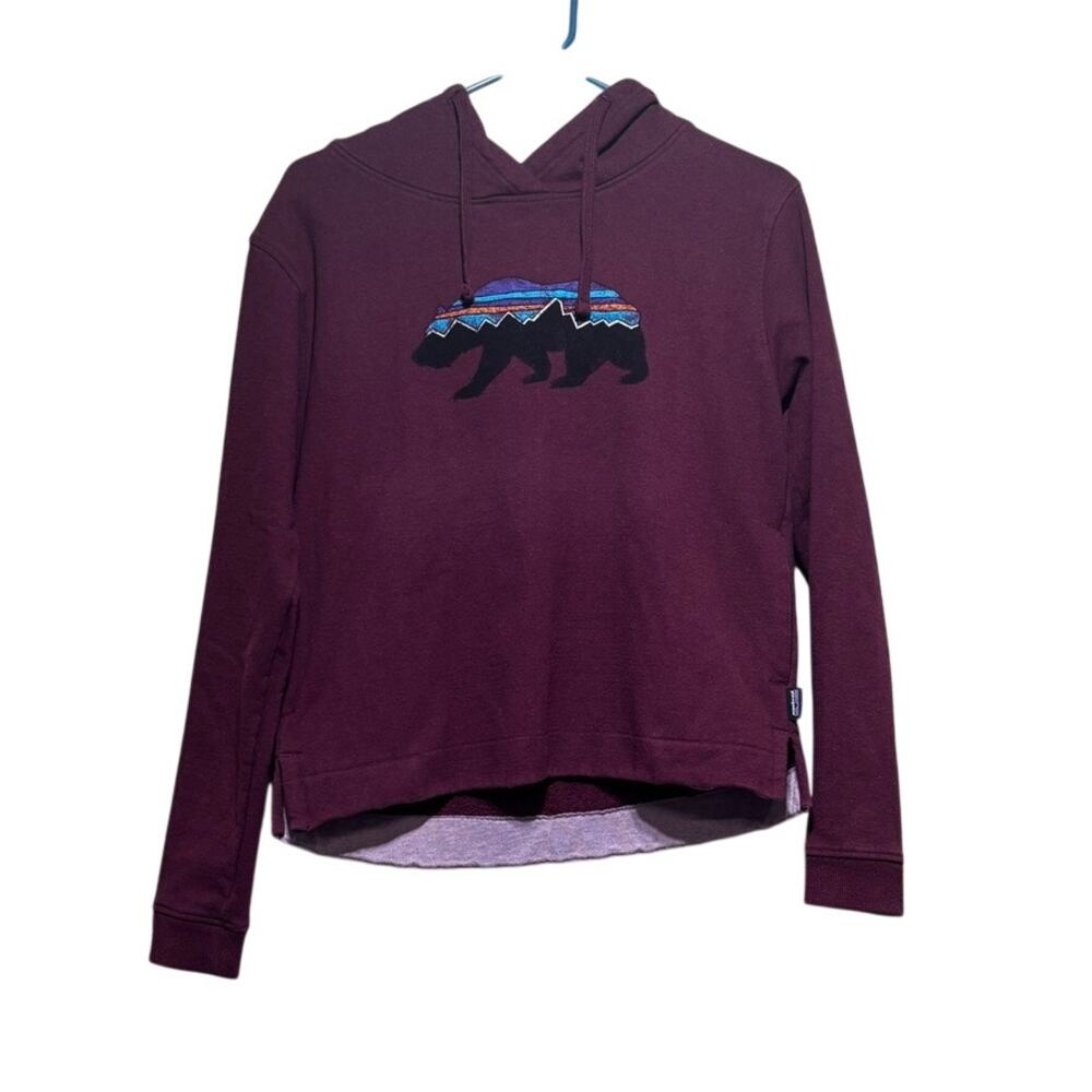 Patagonia Fitz Roy Bear Uprisal Hoody Hoodie Maroon Burgundy Women's Small